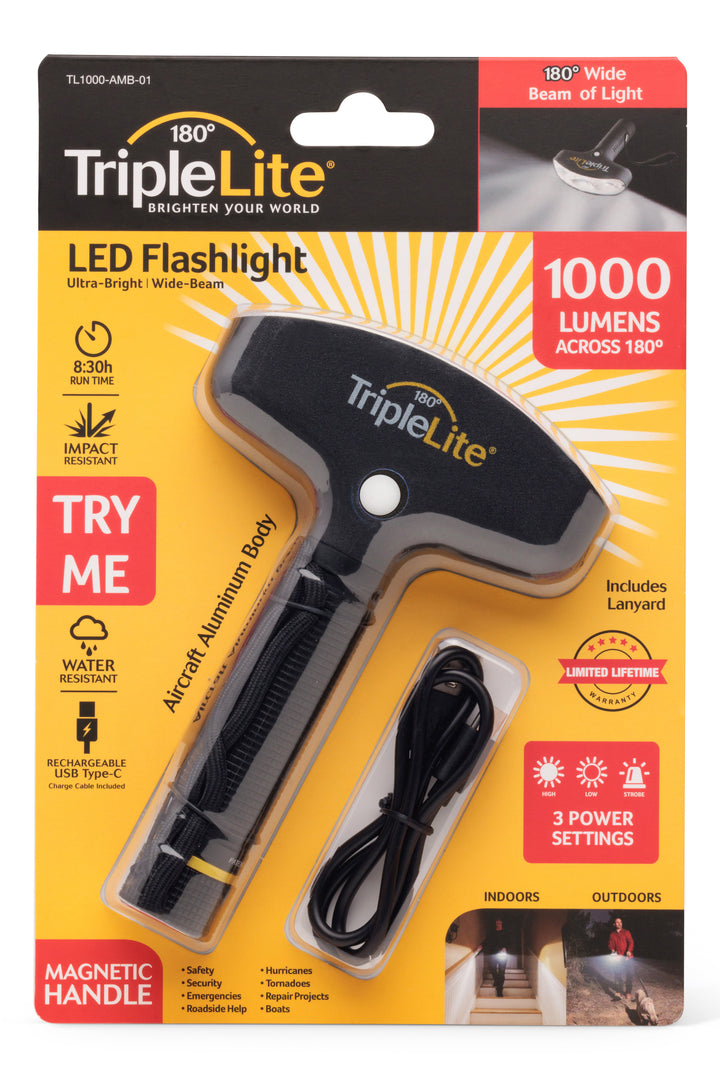 1000 luminous rechargeable torch light flashlight TL1000 Aluminum Rechargeable – TripleLite
